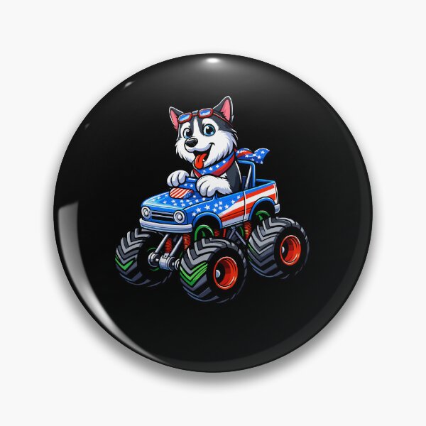 Item preview, Patriotic Huskey 4th July Monster Truck American designed and sold by Artistoos.