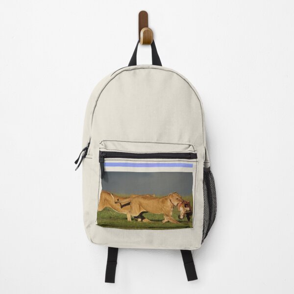 Item preview, Roaming Lionesses with their prey under the sunrising sky designed and sold by annenambiro.