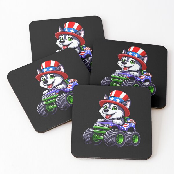 Item preview, Patriotic Huskey 4th July Monster Truck American designed and sold by Artistoos.