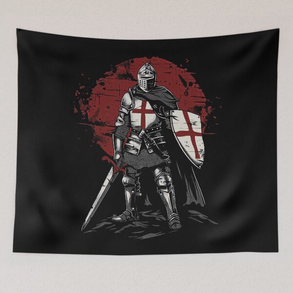 Item preview, Templar Knight with Sword and Shield - Classic Medieval Sketch designed and sold by Odd World.