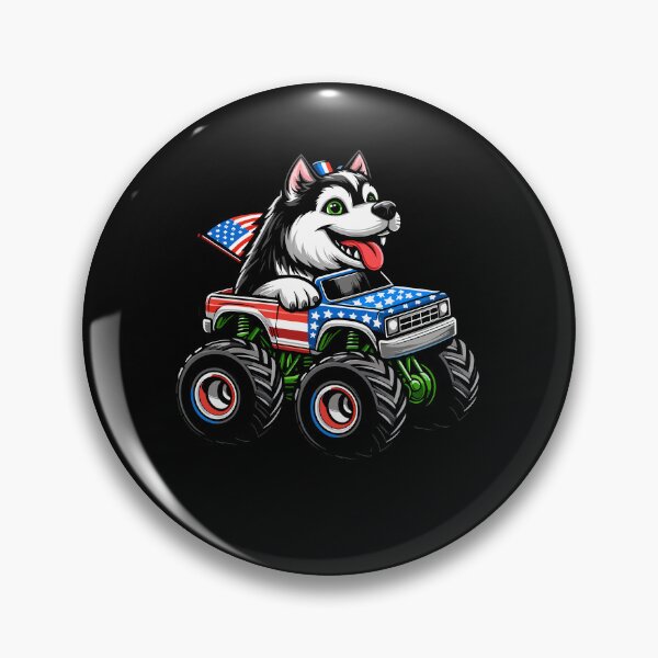 Item preview, Patriotic Huskey 4th July Monster Truck American designed and sold by Artistoos.