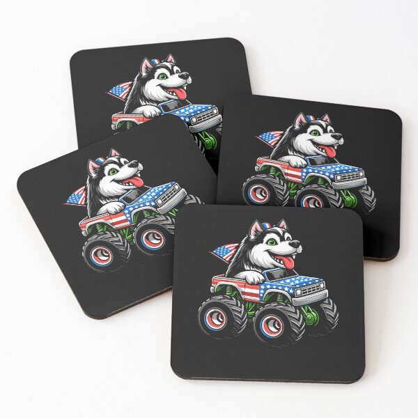 Item preview, Patriotic Huskey 4th July Monster Truck American designed and sold by Artistoos.