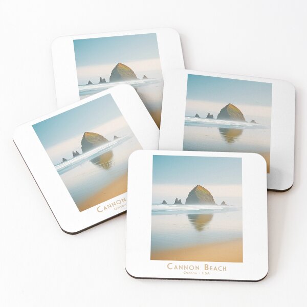 Item preview, Minimalist travel poster - Dawn at Cannon Beach, vintage style designed and sold by pod24.