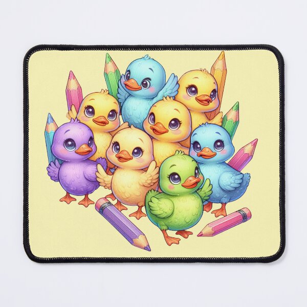 Item preview, Cute Ducklings and Colored Pencils - Whimsical Art Print designed and sold by lloreleya.