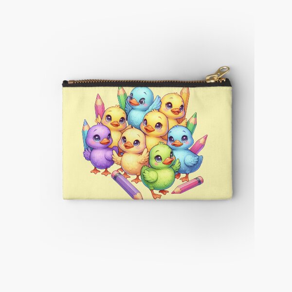 Item preview, Cute Ducklings and Colored Pencils - Whimsical Art Print designed and sold by lloreleya.