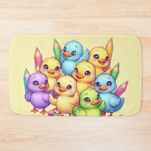 Item preview, Cute Ducklings and Colored Pencils - Whimsical Art Print designed and sold by lloreleya.