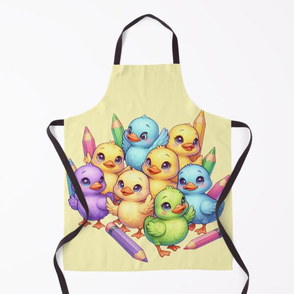 Item preview, Cute Ducklings and Colored Pencils - Whimsical Art Print designed and sold by lloreleya.