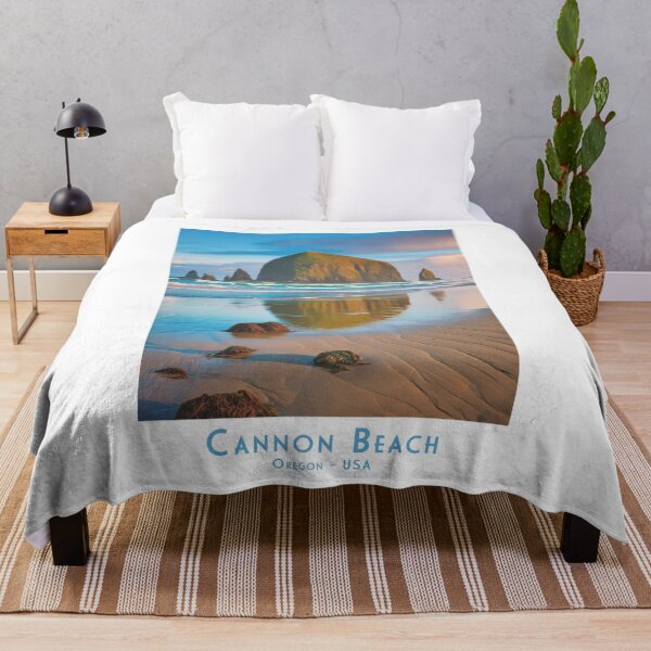 Item preview, Retro travel poster of Cannon Beach Oregon - Vintage Minimalist Design designed and sold by pod24.