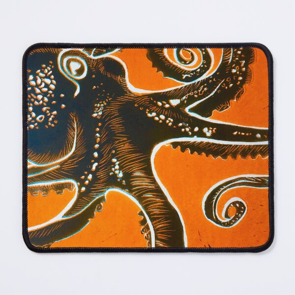Item preview, Octopus swimming in orange designed and sold by ArtByErinSmith.