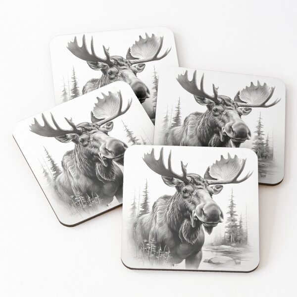 Item preview, Moose pencil drawing designed and sold by Pencil-Art.