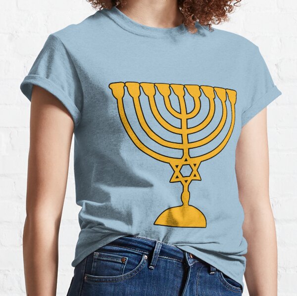 Jewish candelabrum menorah hanoukkia Classic T-Shirt
