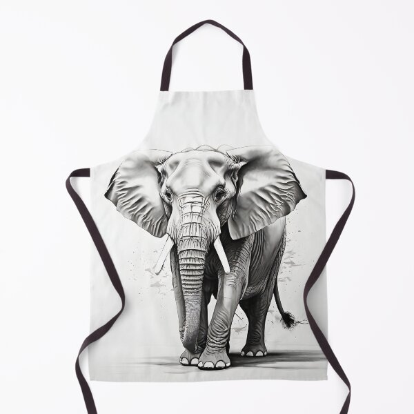 Item preview, Black and White Elephant family pencil drawing designed and sold by Pencil-Art.