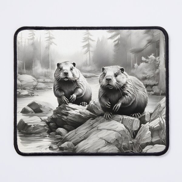 Item preview, Dibujo a lápiz de castor en blanco y negro designed and sold by Pencil-Art.