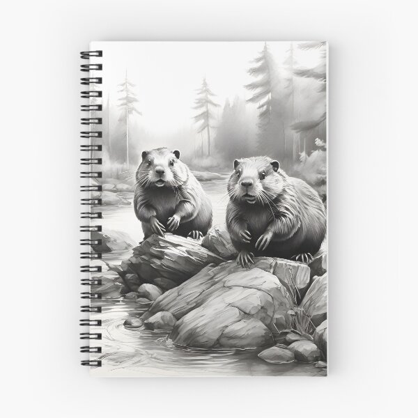 Artikelvorschau, Schwarz-weiße Biber-Bleistiftzeichnung entworfen und verkauft von Pencil-Art.
