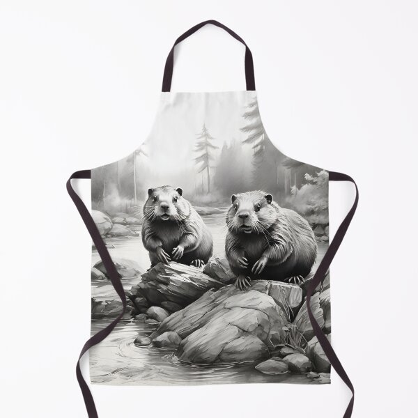 Item preview, Black and white beaver pencil drawing designed and sold by Pencil-Art.