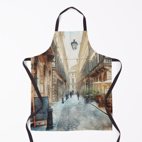 Item preview, Vintage Watercolor of Bustling European Coffee Street designed and sold by ArtComixHaven.