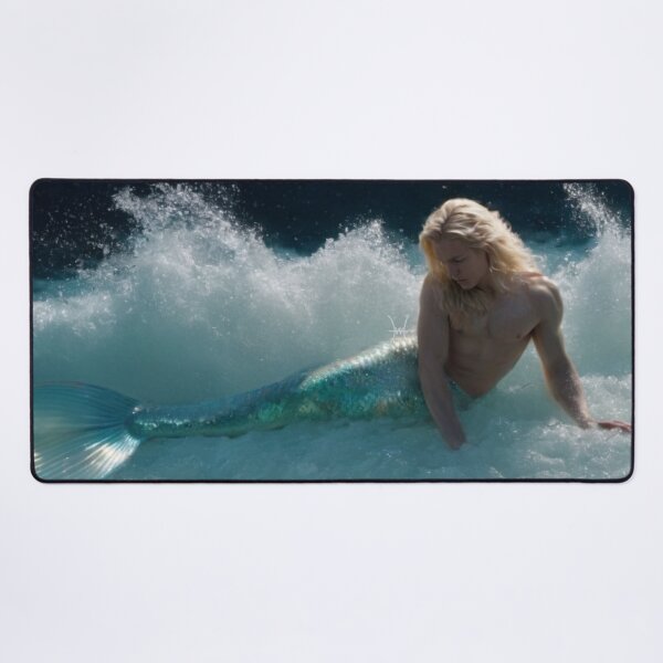 Item preview, Illuminism Style Merman and Waves designed and sold by piscesmermaid.