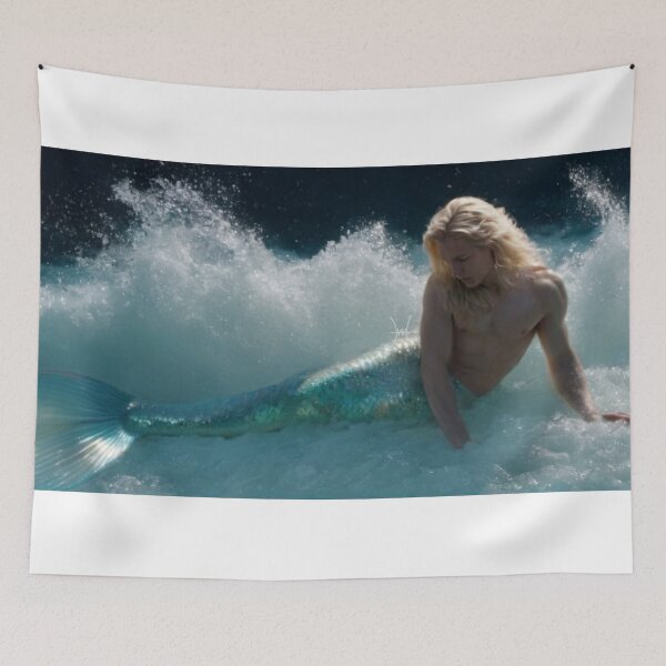 Item preview, Illuminism Style Merman and Waves designed and sold by piscesmermaid.