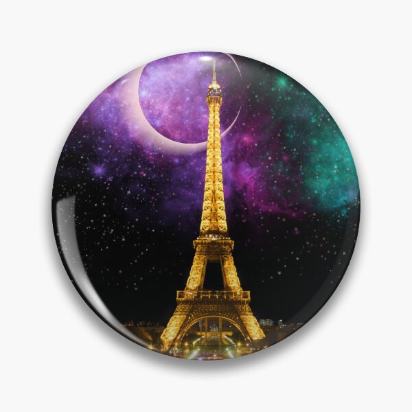 Item preview, Colorful Galaxy and Solar Eclipse Over Eiffel Tower Paris France at Night   designed and sold by julyperson.