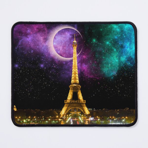 Item preview, Colorful Galaxy and Solar Eclipse Over Eiffel Tower Paris France at Night designed and sold by julyperson.