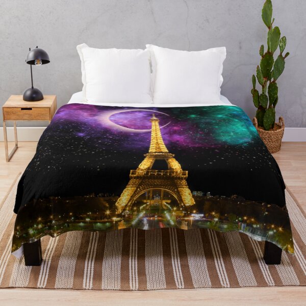 Item preview, Colorful Galaxy and Solar Eclipse Over Eiffel Tower Paris France at Night   designed and sold by julyperson.