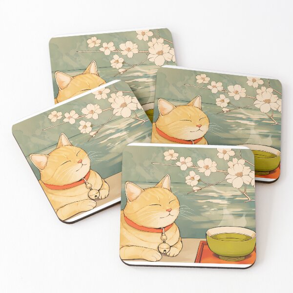 Item preview, Yellow Cat, Green Tea And Sakura designed and sold by sakurashorty.