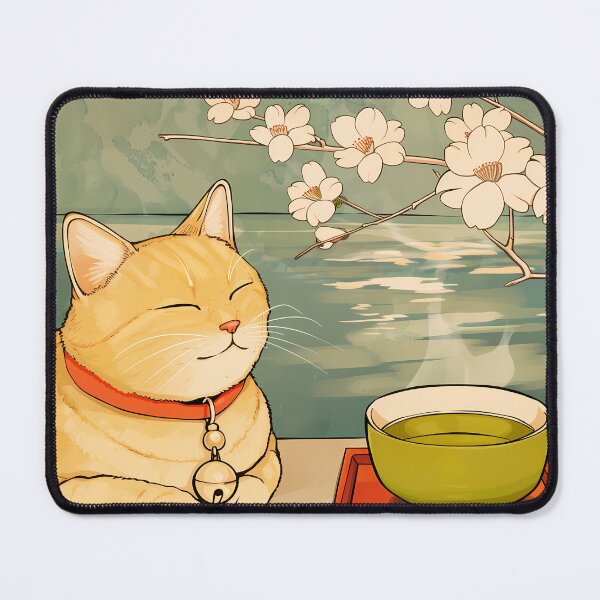 Item preview, Yellow Cat, Green Tea And Sakura designed and sold by sakurashorty.