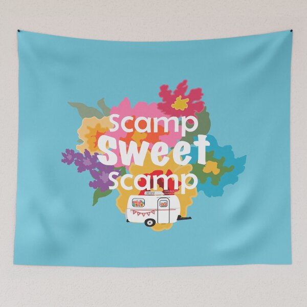 Item preview, Scamp Sweet Scamp - Happy Camper - Iconic Fiberglass Trailer designed and sold by creativebeeshop.
