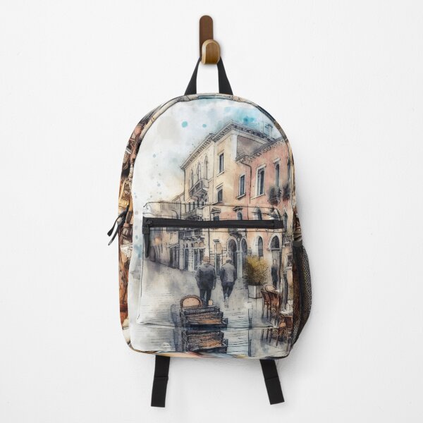 Item preview, Misty Morning in Watercolour European Cafe Street designed and sold by ArtComixHaven.