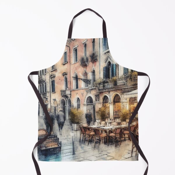 Item preview, Misty Morning in Watercolour European Cafe Street designed and sold by ArtComixHaven.