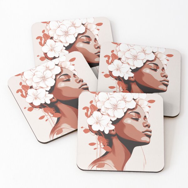 Item preview, Portrait Of Woman With Flower Crown designed and sold by peachypoppet.