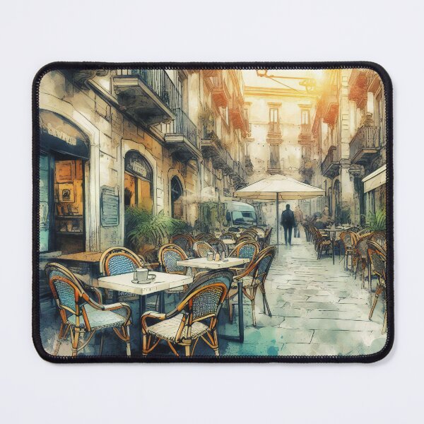 Item preview, Dreamy Watercolor Evening at a Venetian Cafe designed and sold by ArtComixHaven.