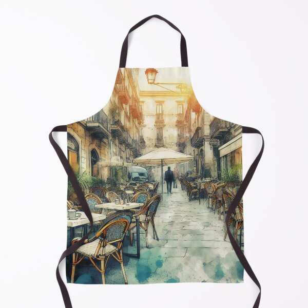 Item preview, Dreamy Watercolor Evening at a Venetian Cafe designed and sold by ArtComixHaven.