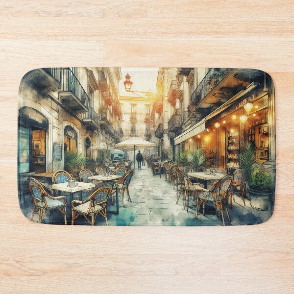 Item preview, Dreamy Watercolor Evening at a Venetian Cafe designed and sold by ArtComixHaven.