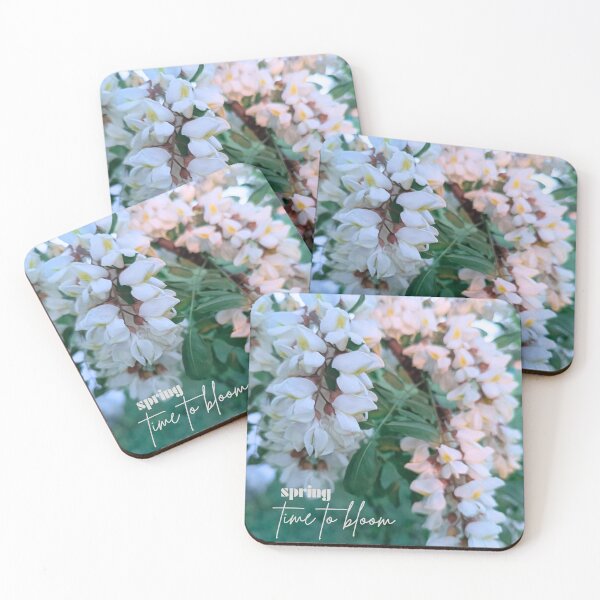 Item preview, White acacia blossom, spring blossom, acacia wild flower designed and sold by MoonCatLab.