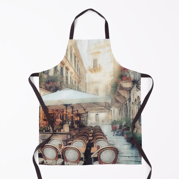 Item preview, Sunlit Morning in a Picturesque Italian Cafe Street designed and sold by ArtComixHaven.