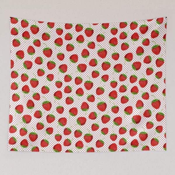 Aperçu de l'œuvre Fraises éparpillées mûres rouges créée et vendue par Marymarice.