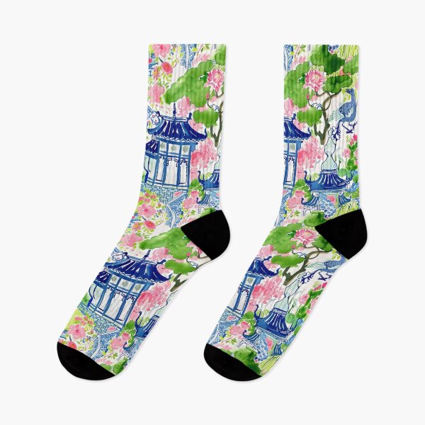 Item preview, Blue bird in chinoiserie garden designed and sold by SophieClimaArt.