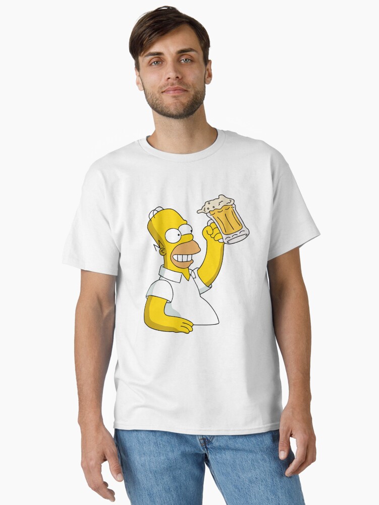 Thumbnail 2 of 7, Classic T-Shirt, Homer Simpson holding beer duff designed and sold by burak-kp.