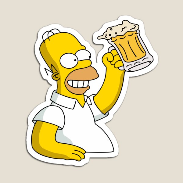 Vista previa del artículo con la obra «Homero Simpson sosteniendo cerveza sin valor», diseñado y vendido por burak-kp.