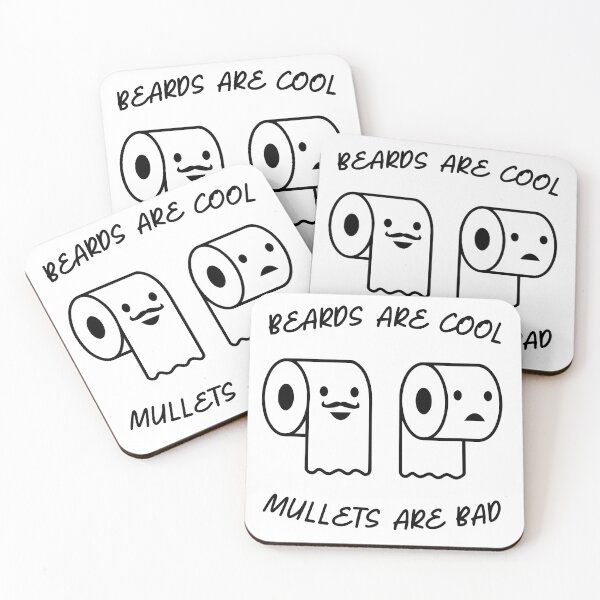 Item preview, "Whimsical Toilet Paper Tee: Beards vs. Mullets!" designed and sold by Brian Hibbs.