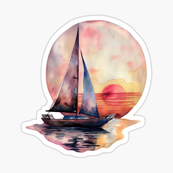 Item preview, Sailboat Watercolor designed and sold by Print-Patterns.