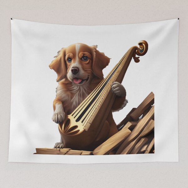 Item preview, Harp playing carpenter dog designed and sold by SmARTNiki.