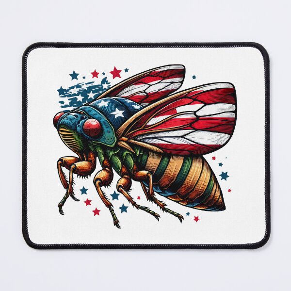 Item preview, Cicada 2024 American Flag 4th Of July Bug Entomology Insect designed and sold by Stick-Artistry.