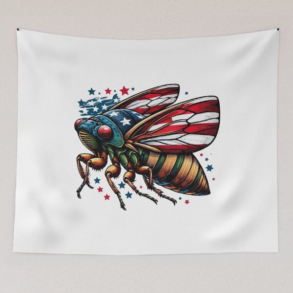 Item preview, Cicada 2024 American Flag 4th Of July Bug Entomology Insect designed and sold by Stick-Artistry.