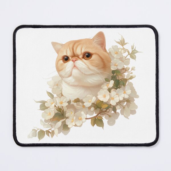 Item preview, Exotic Shorthair Cat with a floral branch designed and sold by DariyaDell.