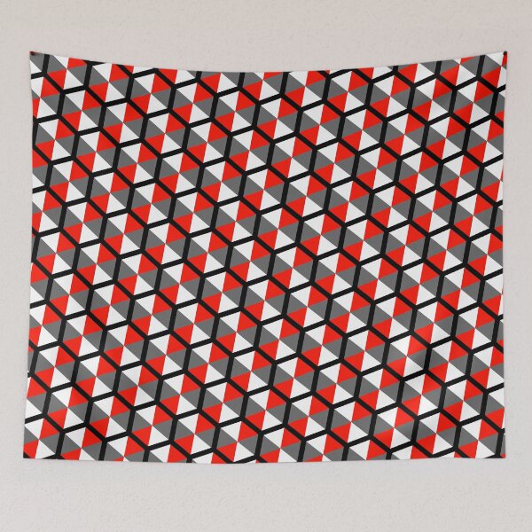 Item preview, Fire Tricolor Umbrella Hexagons Honeycomb Grid Party Pattern designed and sold by Alchemy-A-La-G.