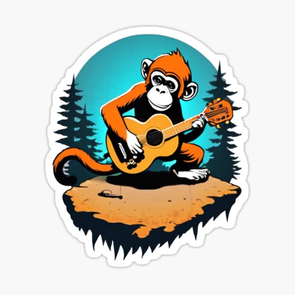 Item preview, Monkey Playing Guitar designed and sold by Ptfera.