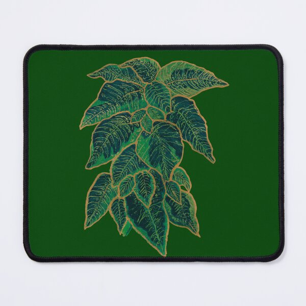Item preview, Green and Golden Leaves Pattern, Acrylic Painted and Digitally Enhanced designed and sold by RayanaArt.