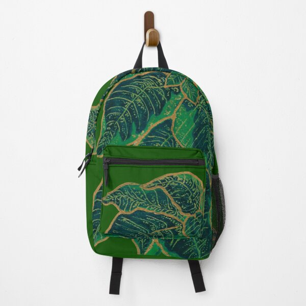 Item preview, Green and Golden Leaves Pattern, Acrylic Painted and Digitally Enhanced designed and sold by RayanaArt.